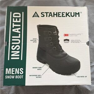 Staheekum Men's Insulated Black Snow Boots - brand new